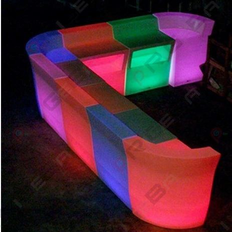 RGB Full Color LED Straight Battery Remote Bar Counter for Night Club Hotel Restaurant