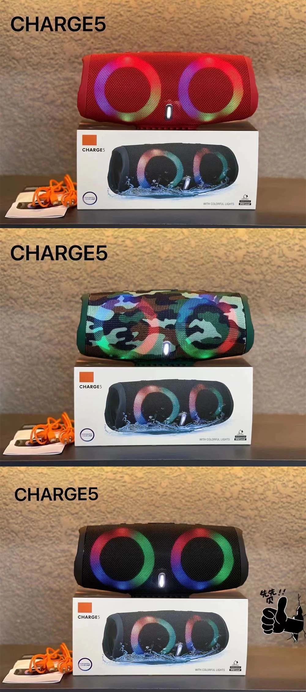 Charge 5 10W Bluetooth 5.0 Portable Speaker with Colorful RGB Light