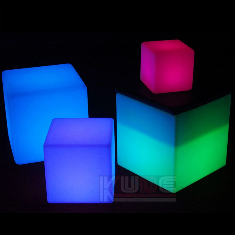 Cube Seat with Cushion LED-Square Padded Seat, Weatherproof with WiFi Remote