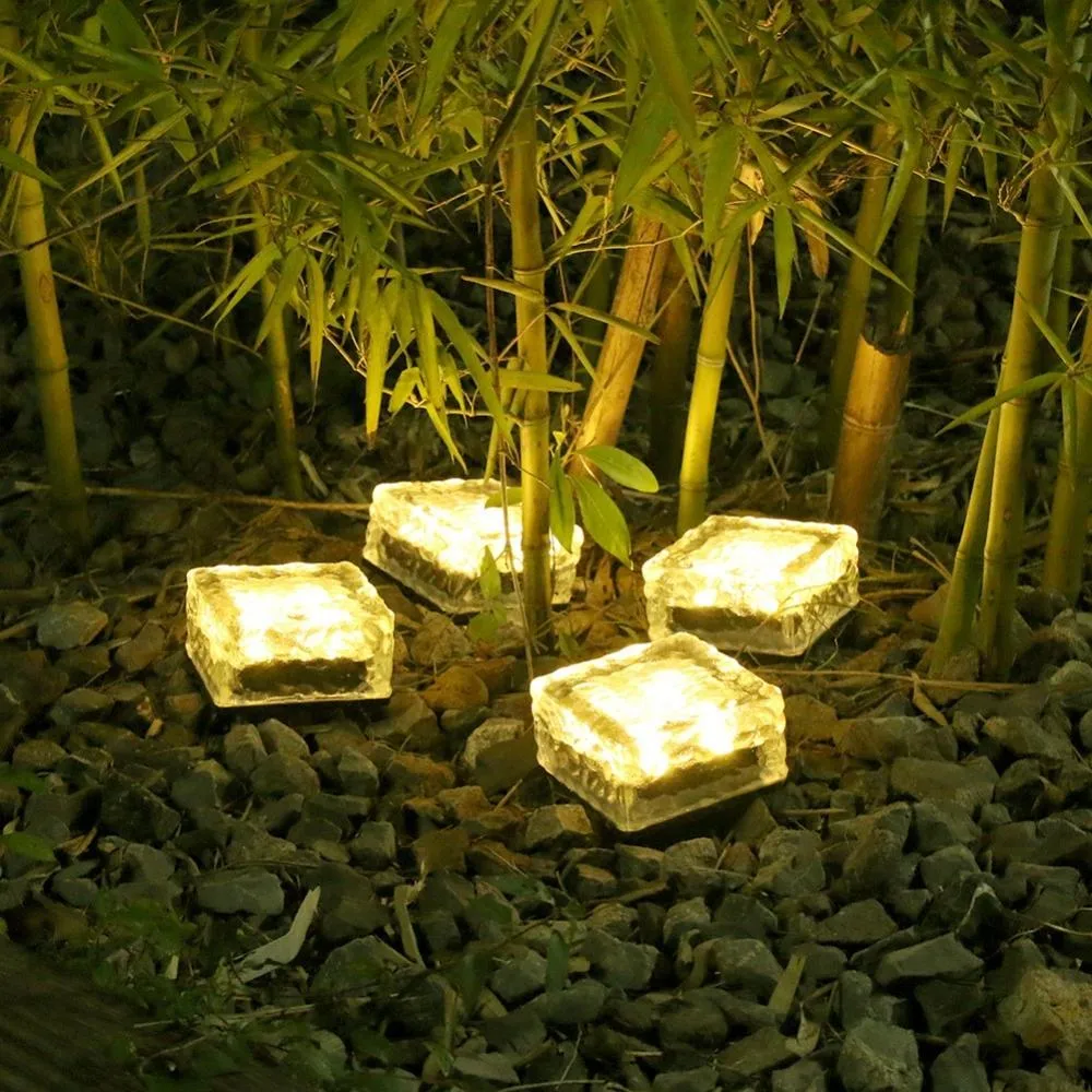 Solar Power Ice Cube Brick Stair Step Light Colorful LED Floating Waterproof Wyz21998