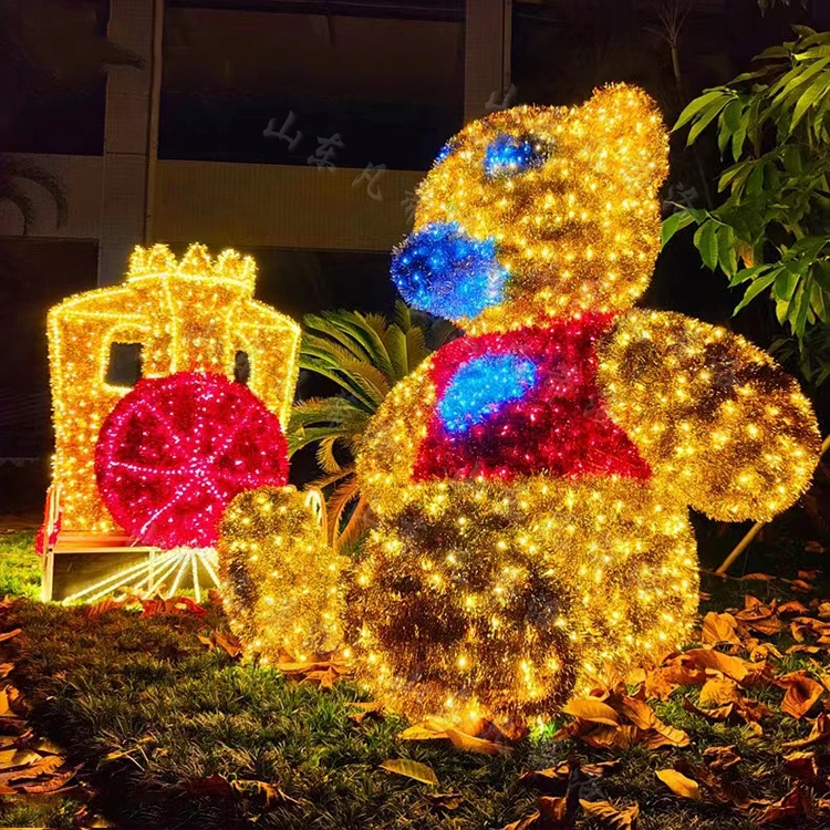 Custom Commercial Outdoor Garden Project Decoration 3D Large Deco Motif Ball Lights Christmas Motif Light