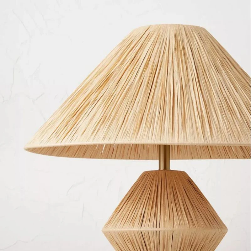 Ambient Floor Lamp Living Room Study B&B Bedroom Zen Tea Room Lamp Japanese Wabi-Sabi Style Raffia Standing Light