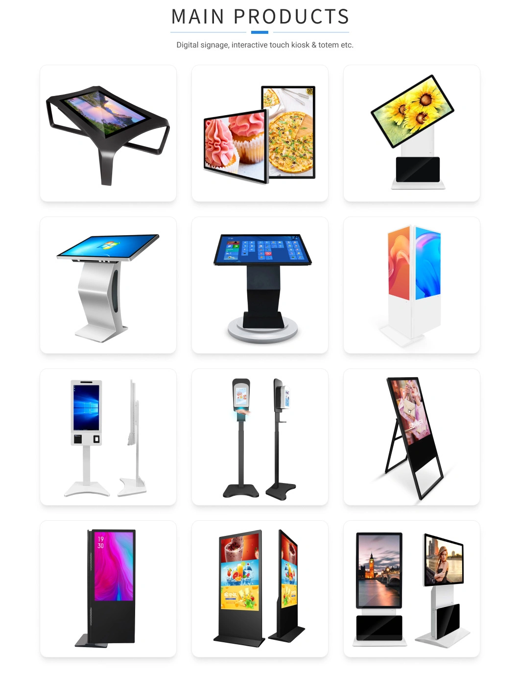 32 Inch Floor Stand Pcap Touch Screen LED Light Display Interactive Advertising Coffee Table