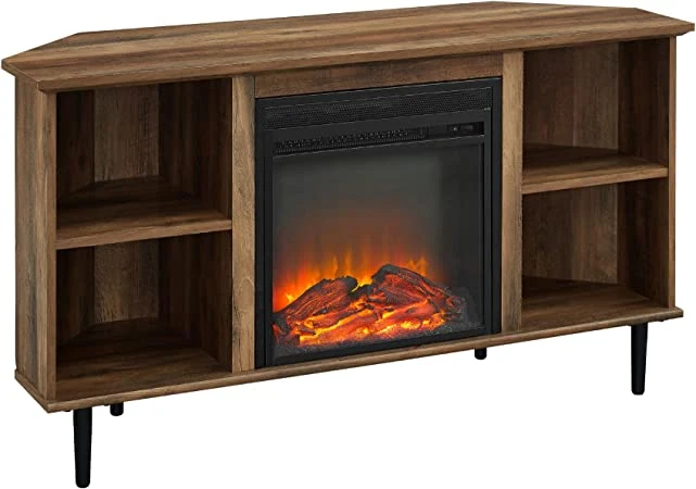 Wood Living Room Cabinet MDF Modern Style Fireplace Living Room Furniture Electronic Heater with Colorful Lamp LED Fireplac