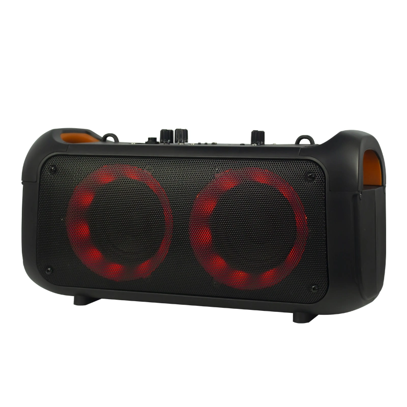 4 Inch Hot Selling Double Trolley Portable Bluetooth Speakers Outdoor Party Speaker with LED Light