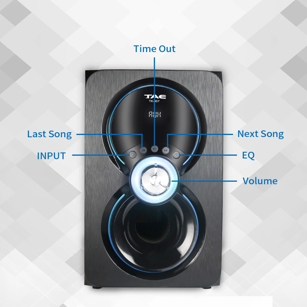 Tk-907-2.1/3.1/5.1CH Home Theater System Bluetooth Speaker System Multimedia Audio Speaker Subwoofer Speaker with Bt/USB/FM/SD/LED
