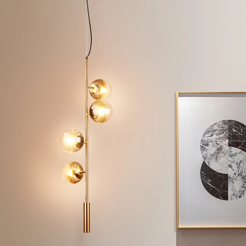 Modern Glass Ball Pendant Lights for Living Room Art Restaurant Black Home Orb Hanging Lamp (WH-AP-285)