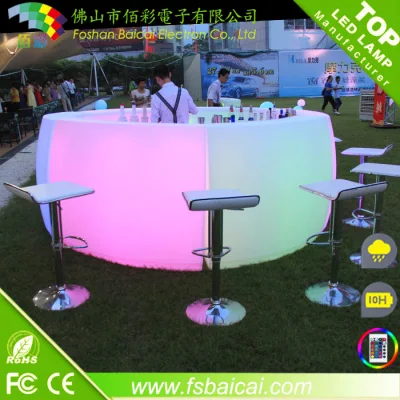 Modern Color Changing Rechargeable Illuminated LED Plastic Bar Counter