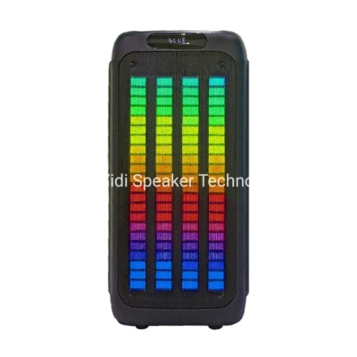 Popular Dual 8 Inch LED Lighting Bluetooth Speaker Rainbow Color Liquid Motion DJ Party Speaker Wireless Karaoke Speaker OEM Sound Box Speaker