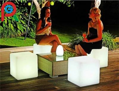 Outdoor Decorative Illuminated Color Light LED Cube Seat for Sales