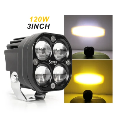 2021 New Super Bright Offroad Accessories Spot LED Lens Offroad Amber White Dual Color Cube 60W 3 Inch LED Projector Offroad