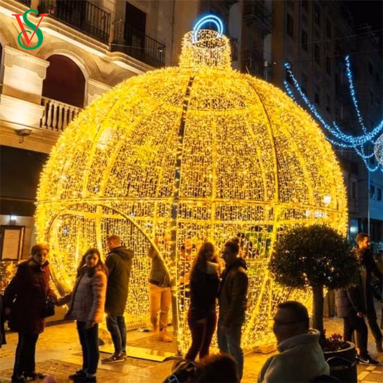 Christmas 3D Ornament LED Ball Lighted Shopping Mall Decoration