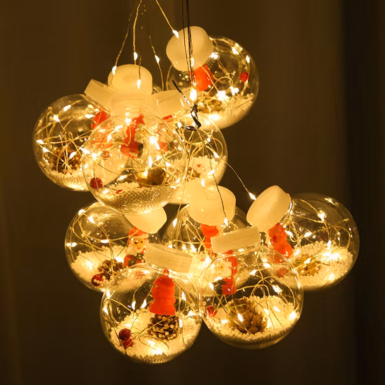Custom Christmas Lights Copper Wire Wishing Ball Curtain Lights Christmas Lights Window Hangings Holiday Dressing Modeling Decorative Lights