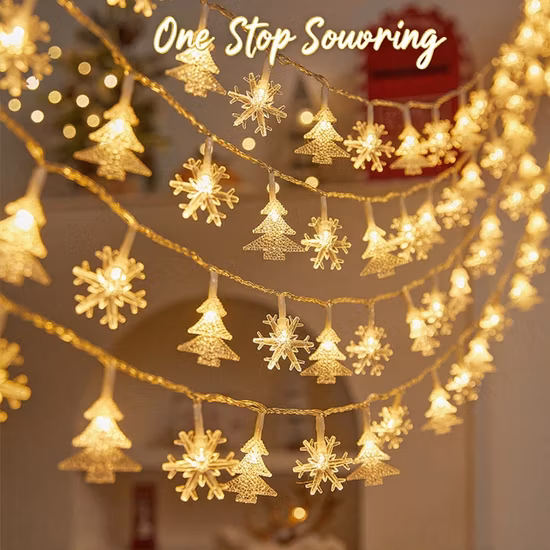 LED String Lights Christmas Ball Iron Hollow Small Round Ball String Lights Christmas Day Patio Outdoor Decoration Lights