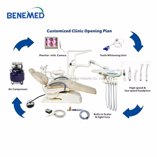 LED Sensor Lamp Dental Chair with Scaler and Light Cure