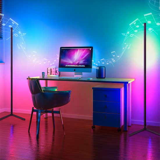 Modern Home Decorative RGB Remote Control LED Floor Standing Lamp Corner Light