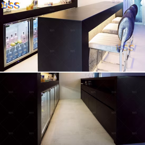 LED Light Black Marble Home Bar Counter for Sale